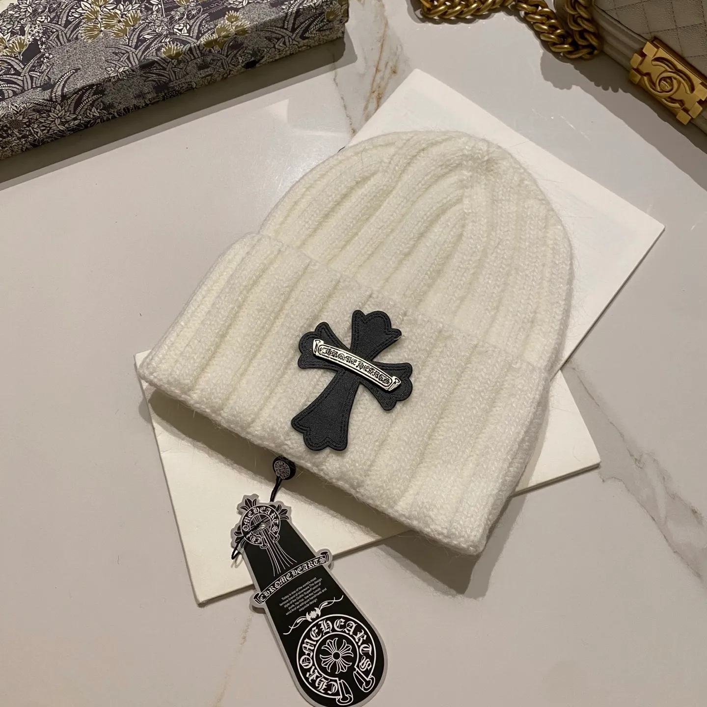 Crow Heart Rabbit Fur Knitted Hat